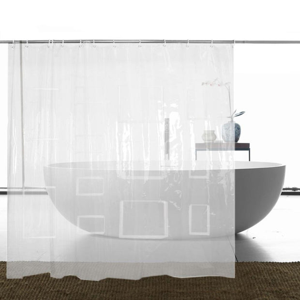 Clear Shower Curtain with Pockets