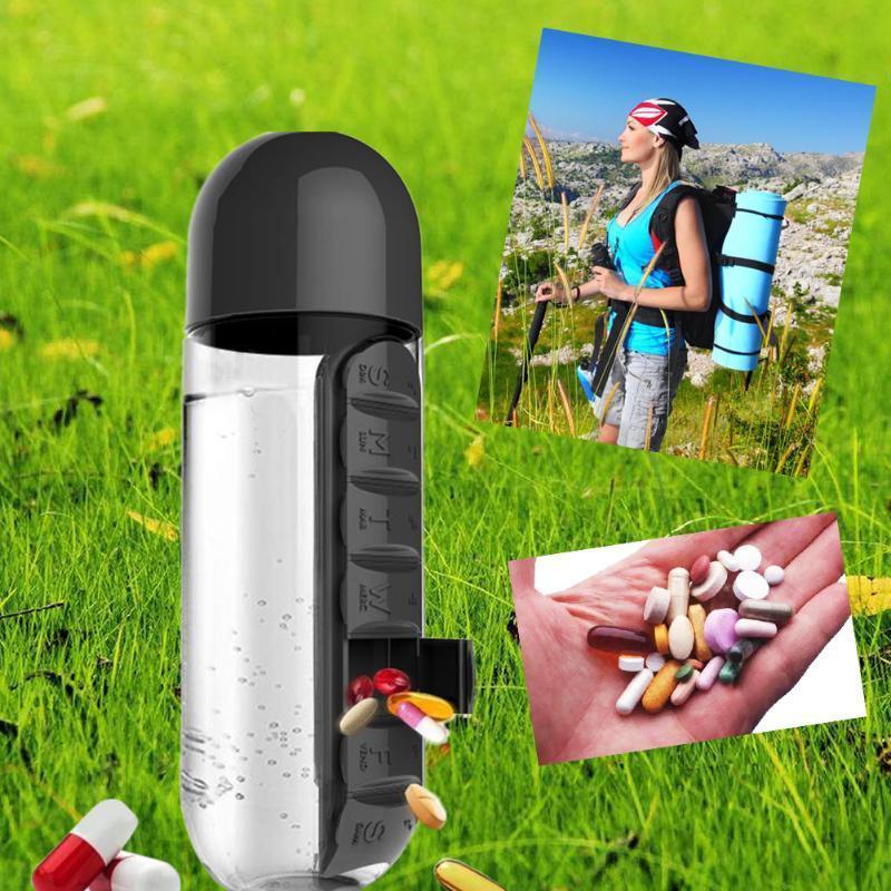 2 in 1 Pill Box Water Bottle