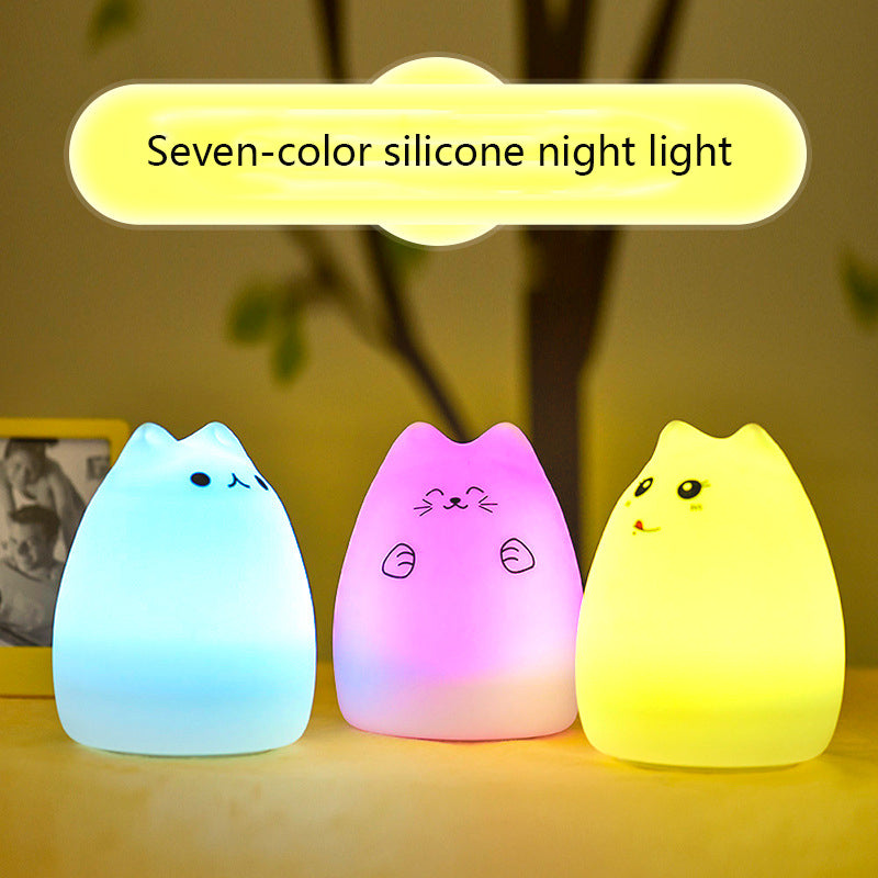 Cute Color Changing Cat Touch Lamp