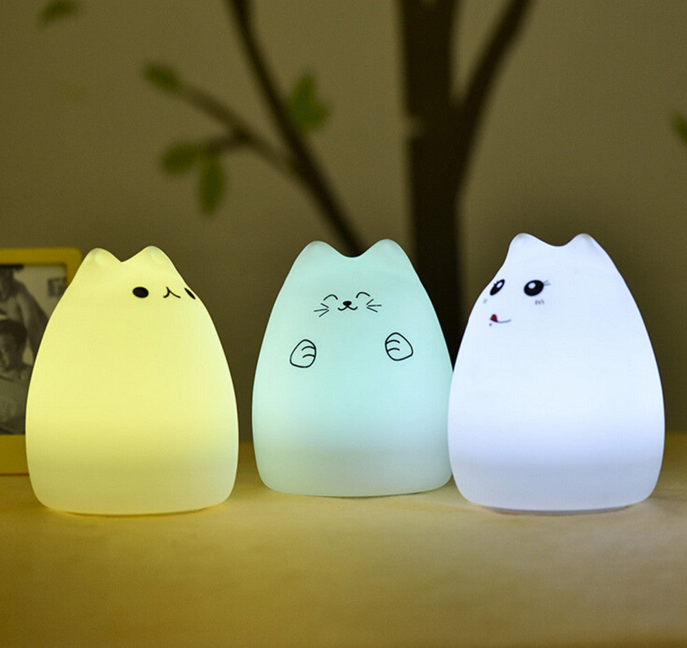 Cute Color Changing Cat Touch Lamp