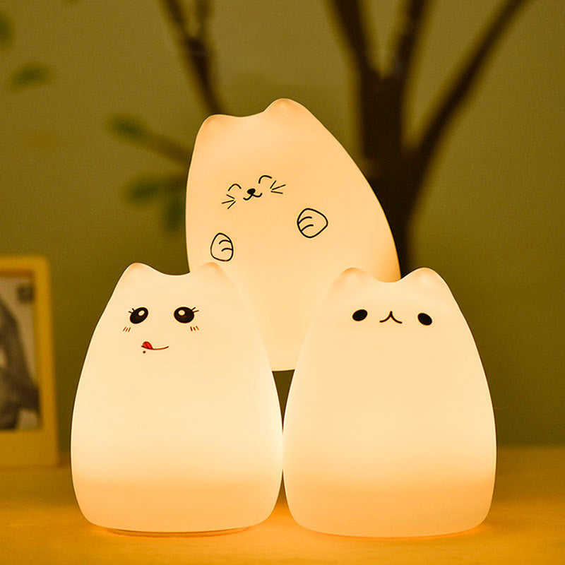 Cute Color Changing Cat Touch Lamp