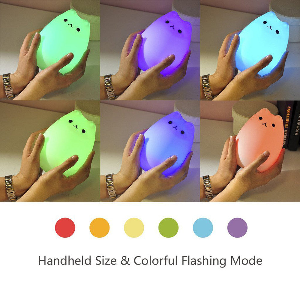 Cute Color Changing Cat Touch Lamp