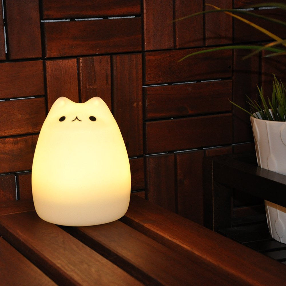 Cute Color Changing Cat Touch Lamp