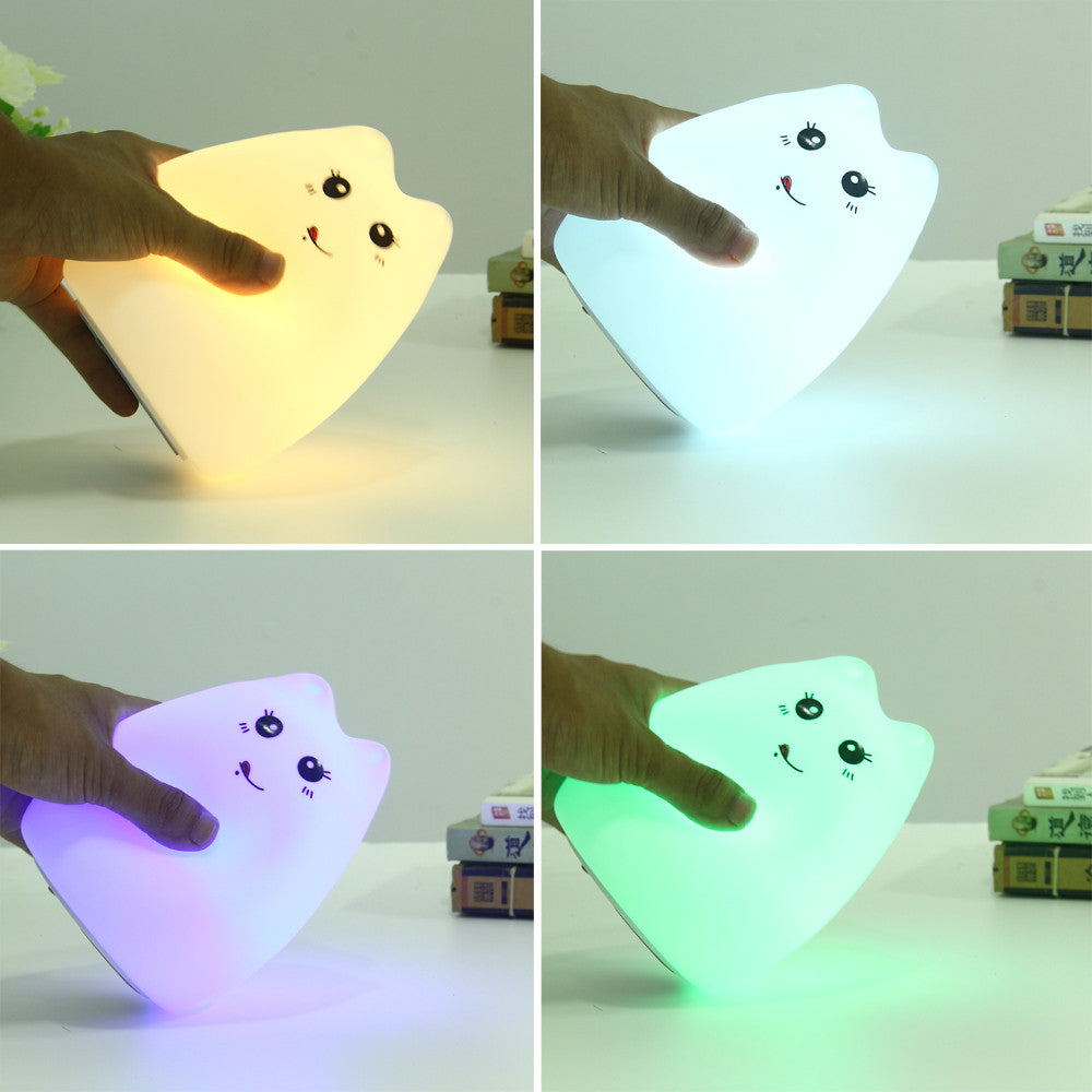 Cute Color Changing Cat Touch Lamp