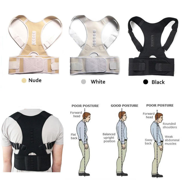 Unisex Magnetic Posture Corrector Therapy Back Brace